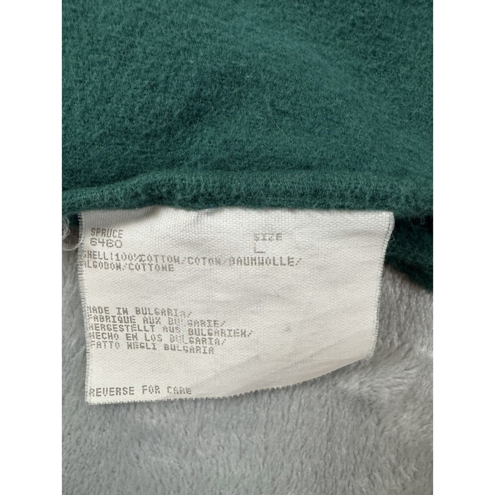 Vintage Woolrich Shirt Men's L Green Flannel Brushed Fleece Cotton Button Down - Picture 5 of 8